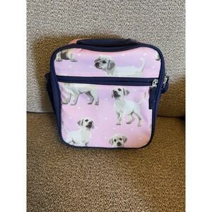 Pottery Barn Kids PBK Pink Navy Puppy Dog Labrador Lunch Box